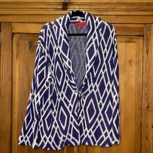 Belle gray by Lisa Rhina Geometric shawl collar pocket cardigan Sz. S